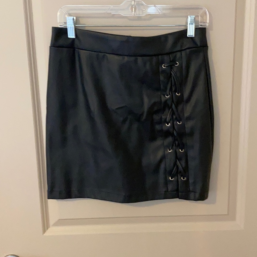 Faux leather skirt